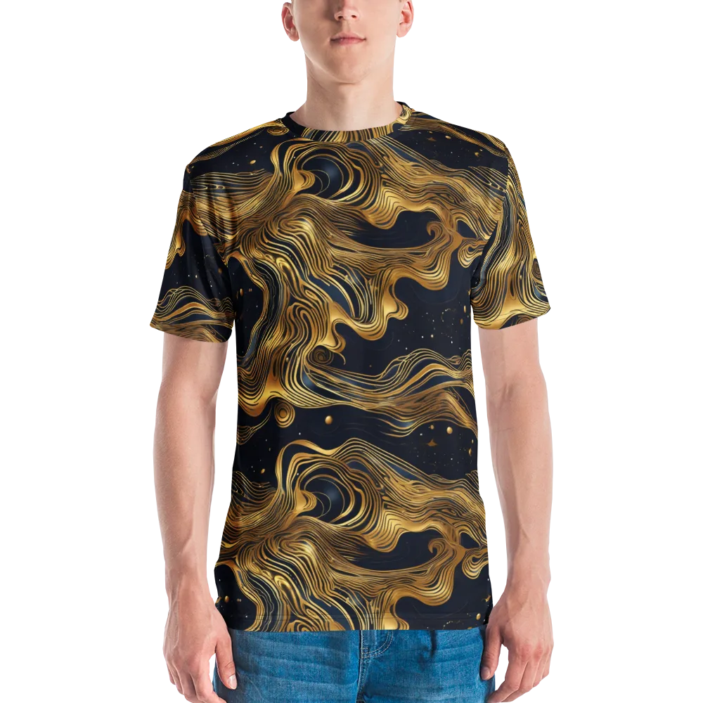 Midnight Goldflow on Men's Crew Neck T-Shirt — Front