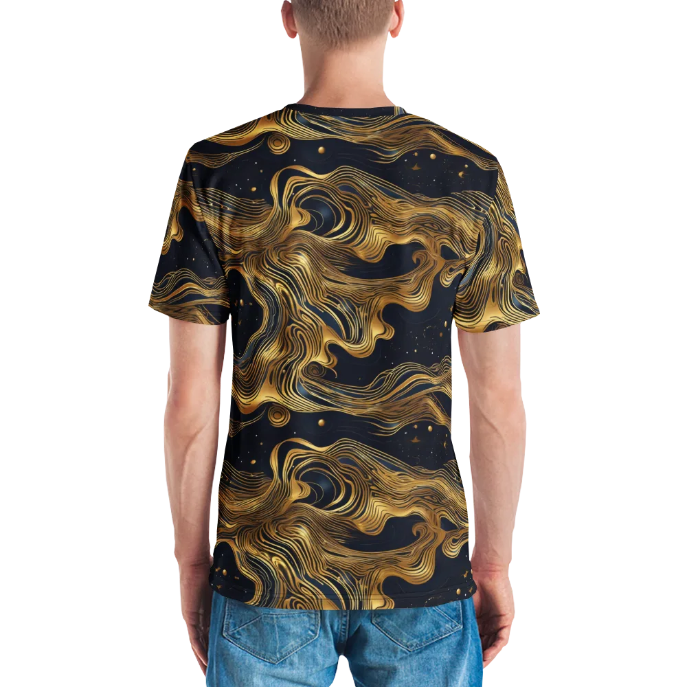 Midnight Goldflow on Men's Crew Neck T-Shirt — Back