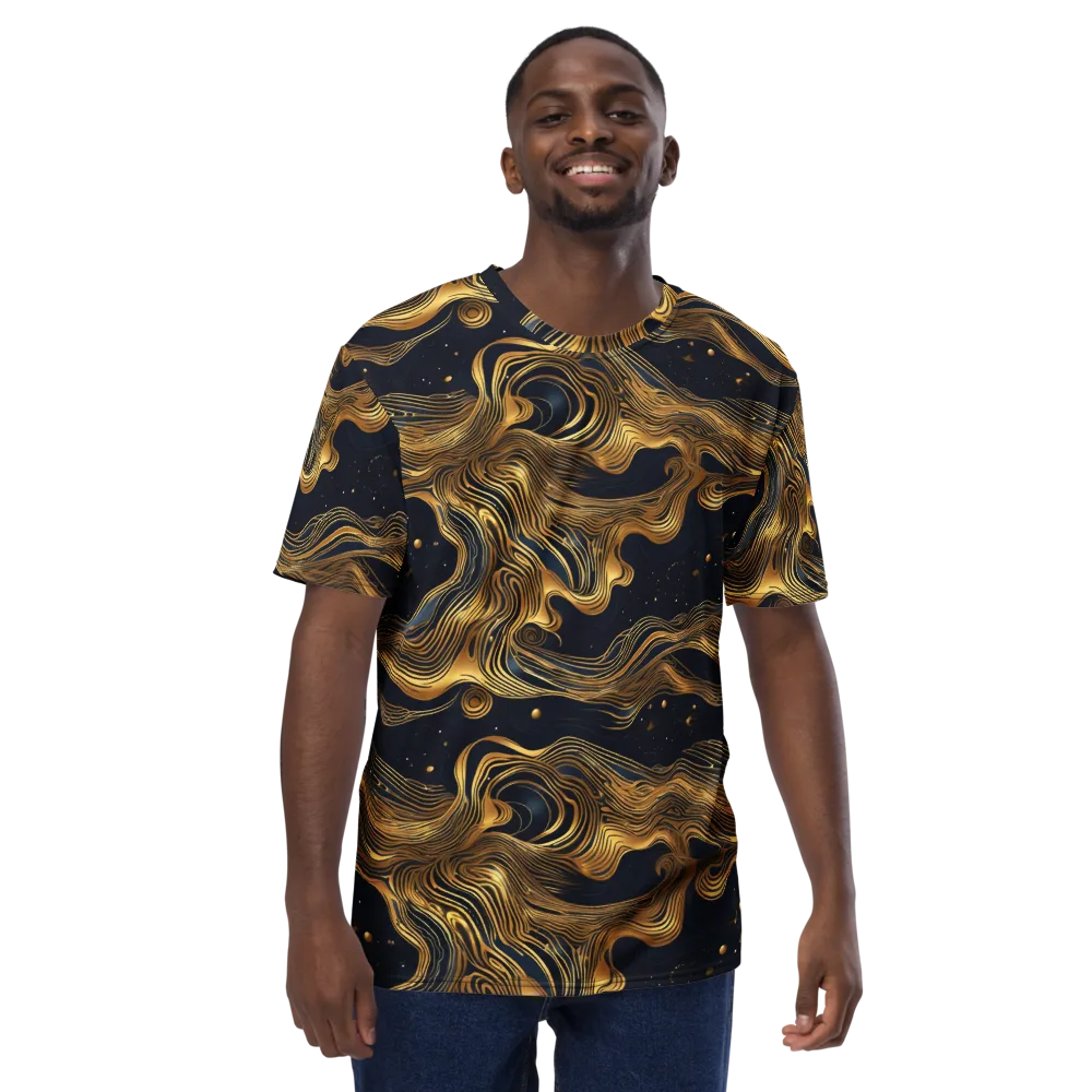 Midnight Goldflow on Men's Crew Neck T-Shirt — Front