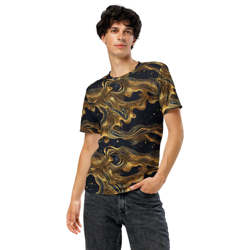 Midnight Goldflow on Men's Crew Neck T-Shirt — Front