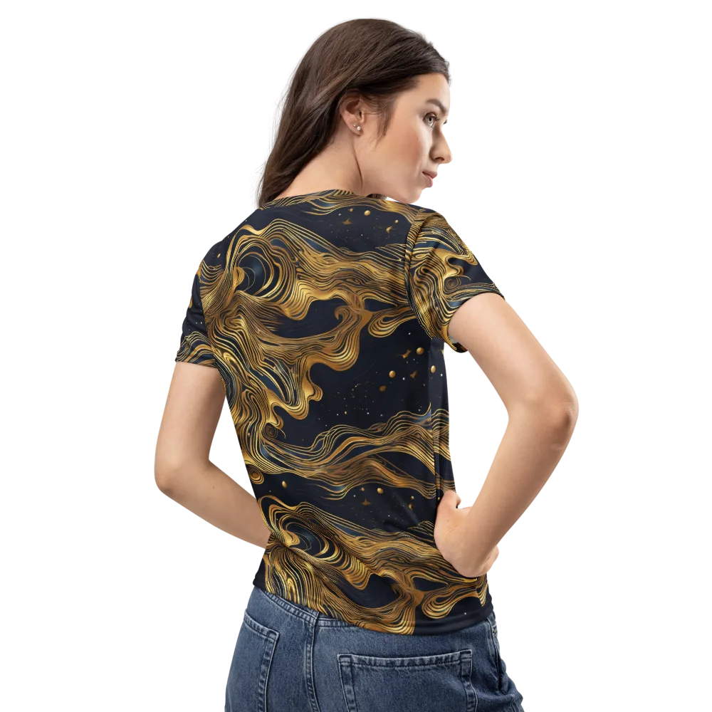 Midnight Goldflow on Women's Crew Neck T-Shirt — Back