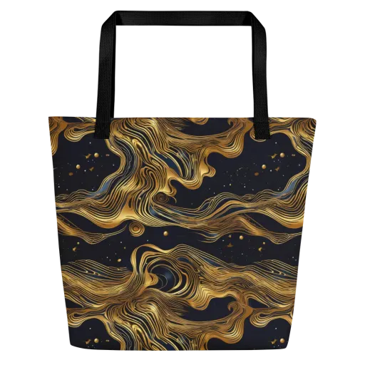 Midnight Goldflow on a Large Tote Bag W/ Pocket