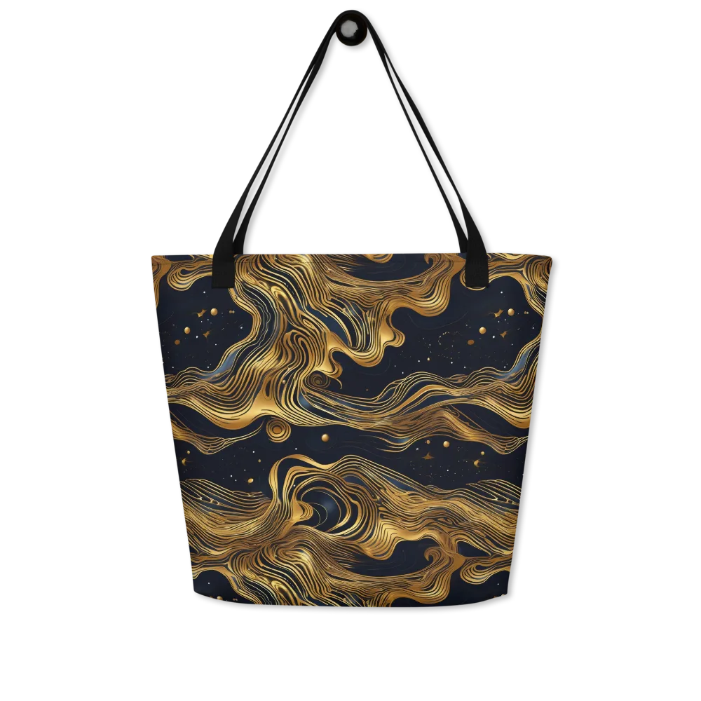 Midnight Goldflow on Large Tote Bag W/ Pocket — Front