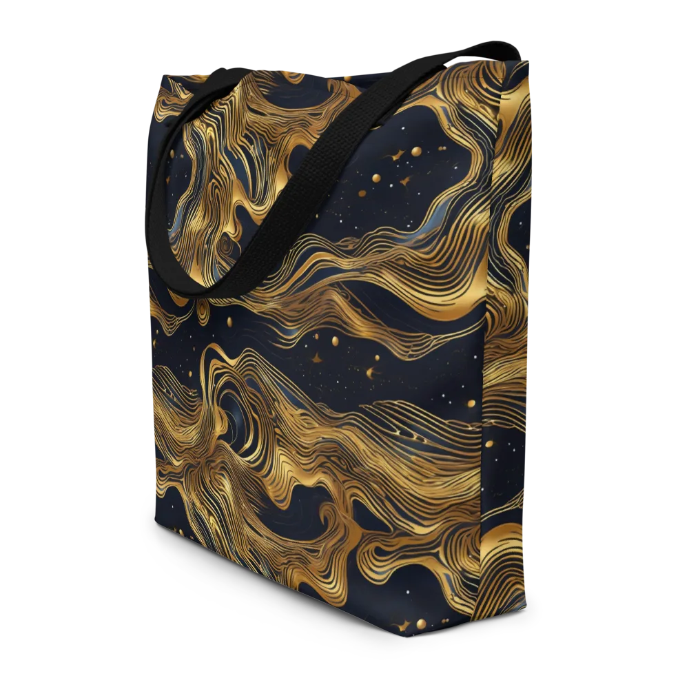 Midnight Goldflow on Large Tote Bag W/ Pocket — Front