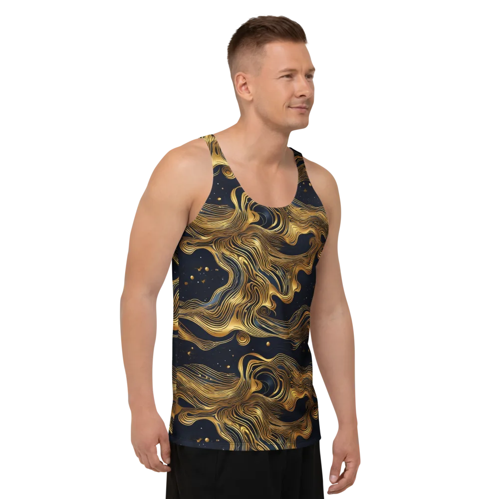 Midnight Goldflow on Men's Tank Top — Right Front