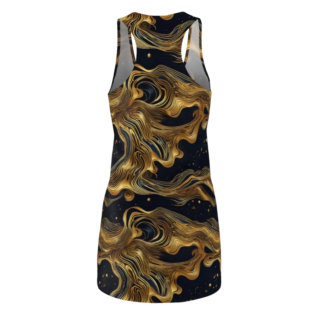 Midnight Goldflow on Racerback Dress — Back