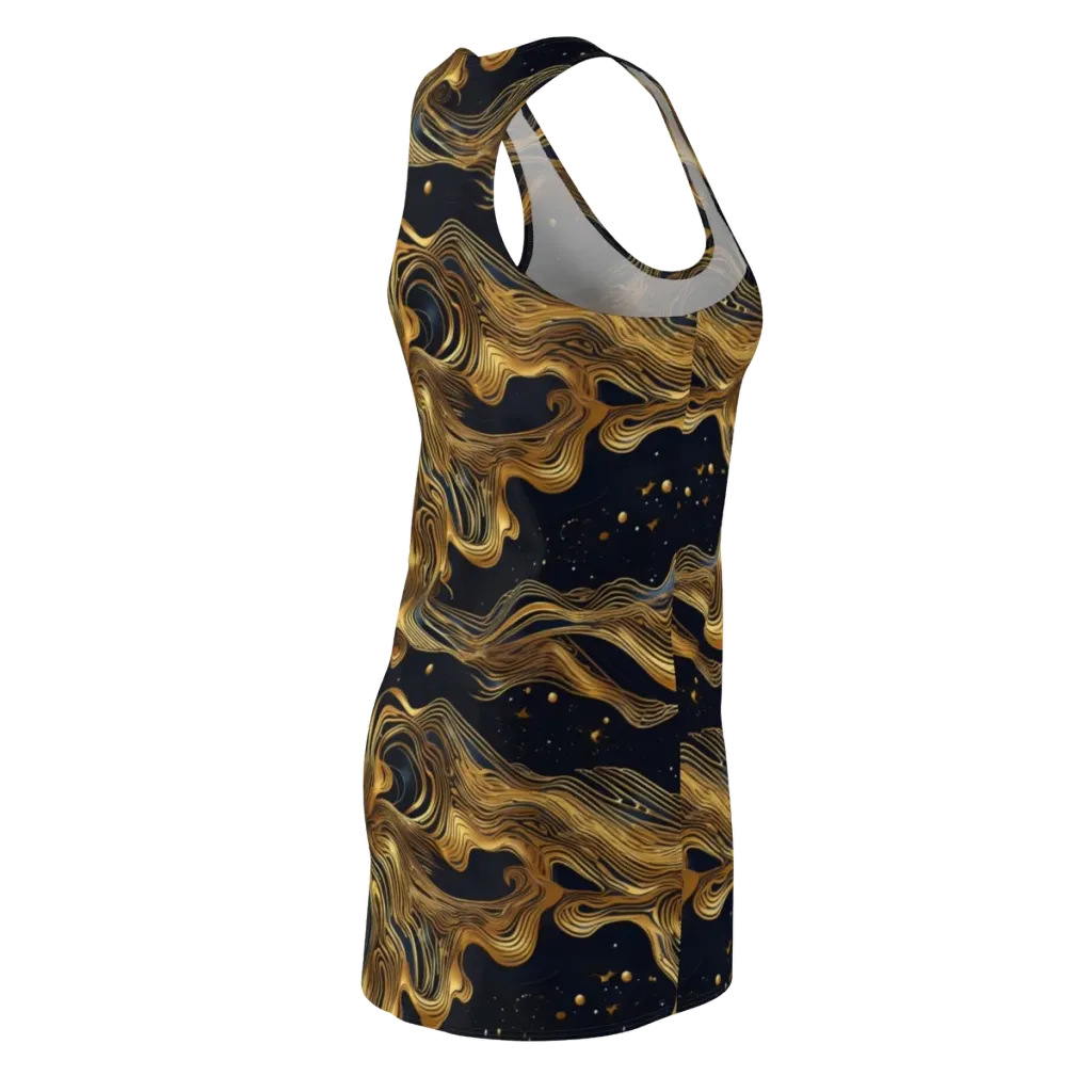 Midnight Goldflow on Racerback Dress — Back Side