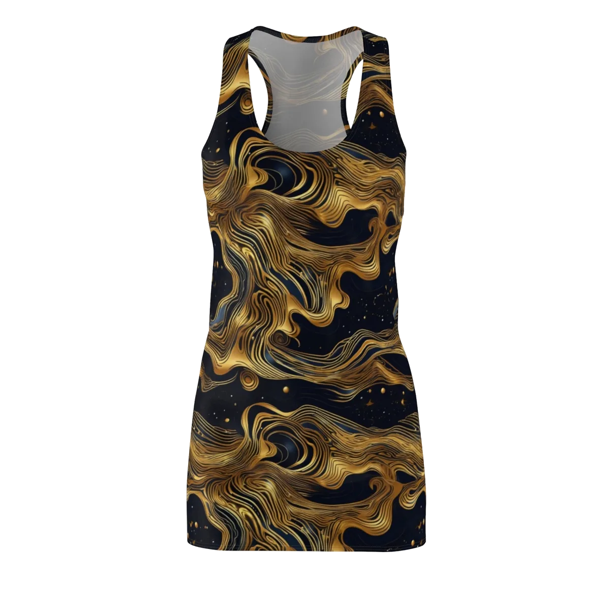 Midnight Goldflow on Racerback Dress — Front
