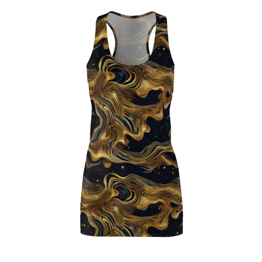 Midnight Goldflow on a Racerback Dress