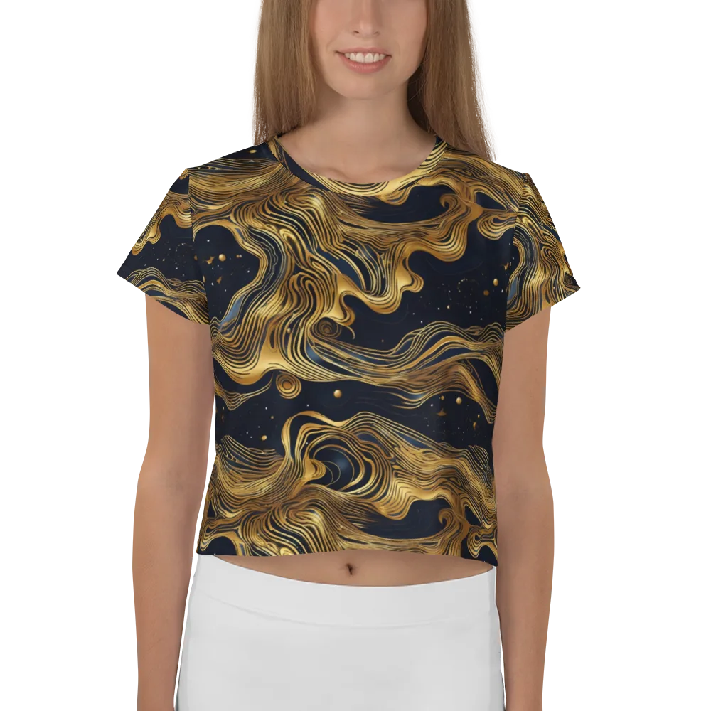 Midnight Goldflow on Crop Tee — Front
