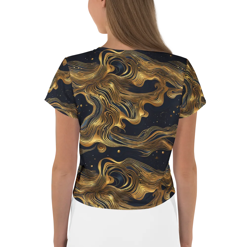 Midnight Goldflow on Crop Tee — Back