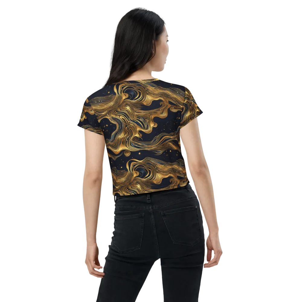 Midnight Goldflow on Crop Tee — Back