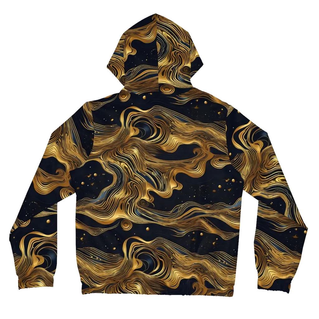 Midnight Goldflow on Women's Full-Zip Hoodie — Back