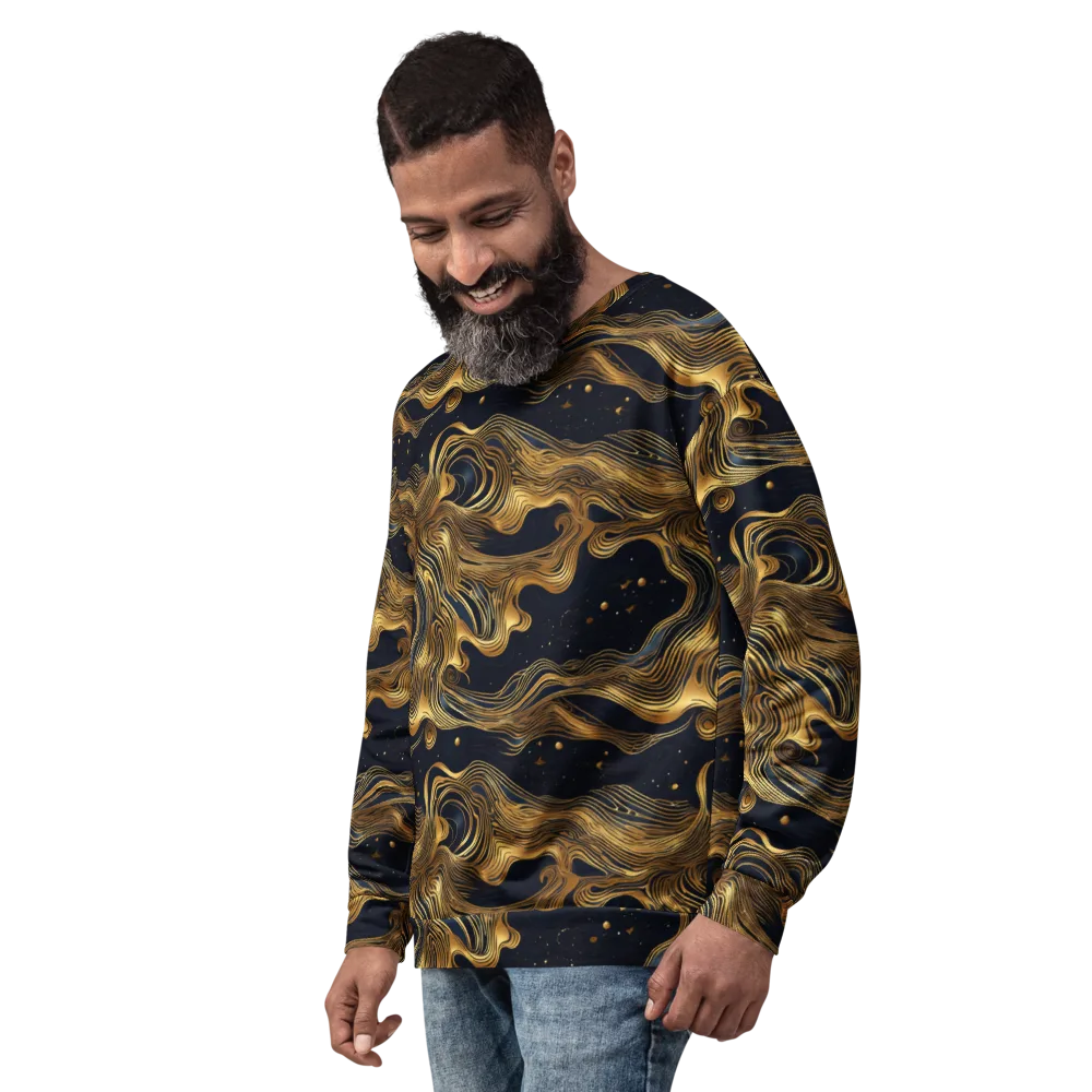 Midnight Goldflow on Sweatshirt — Left Front