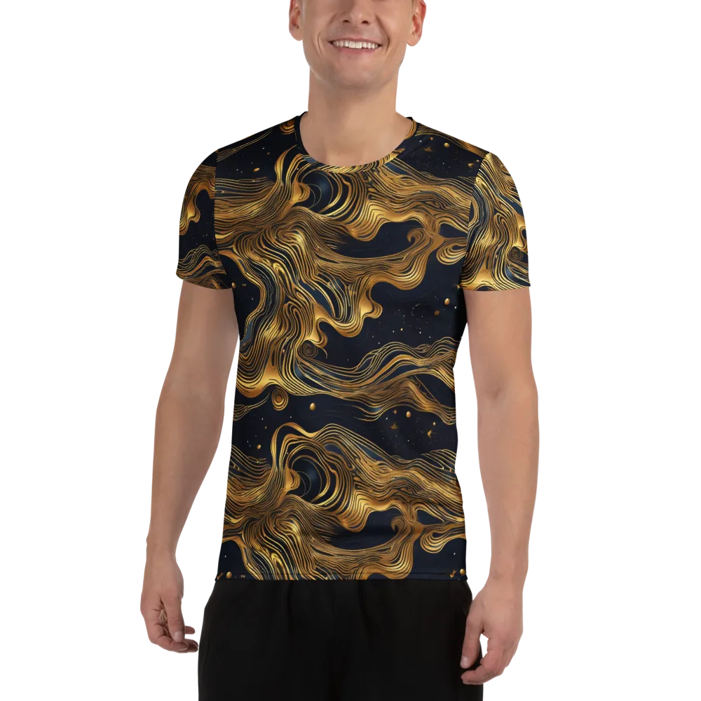 Midnight Goldflow on Men's Athletic T-Shirt — Front