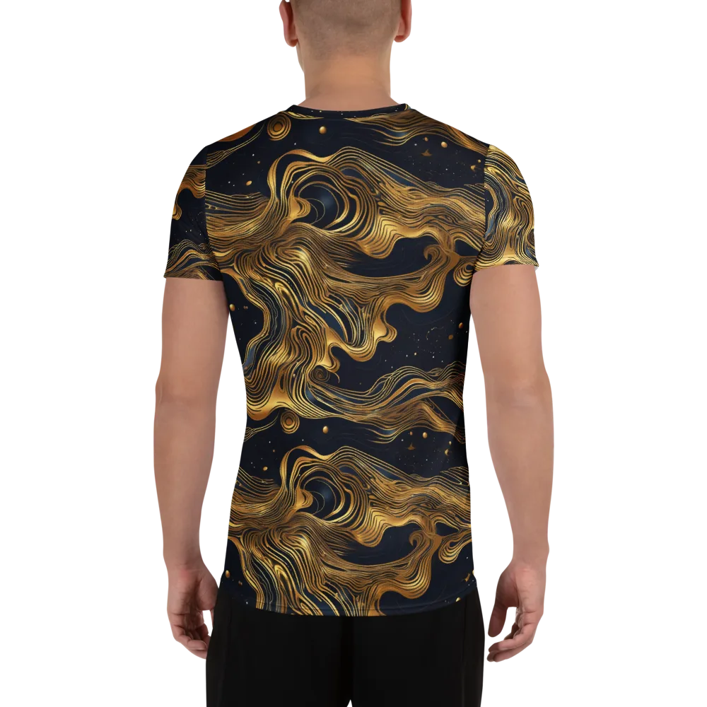 Midnight Goldflow on Men's Athletic T-Shirt — Back