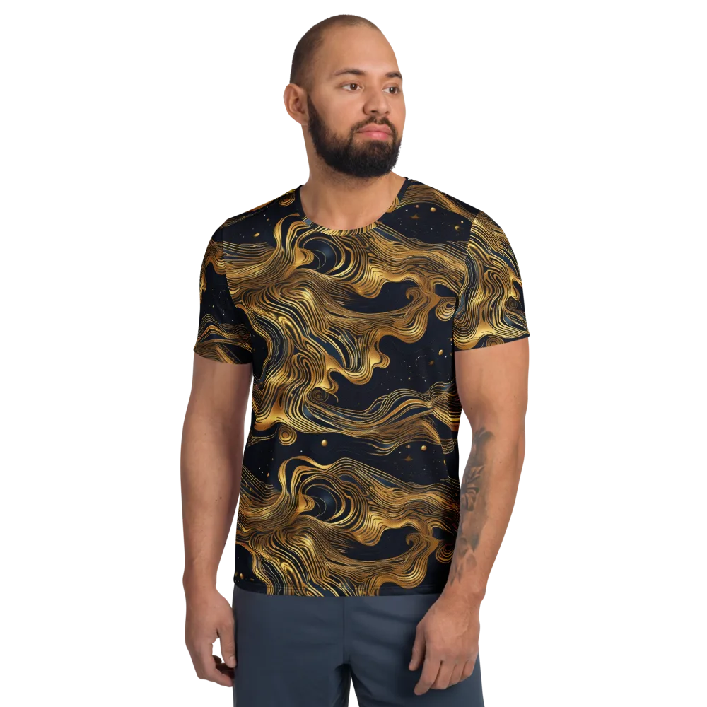 Midnight Goldflow on Men's Athletic T-Shirt — Front