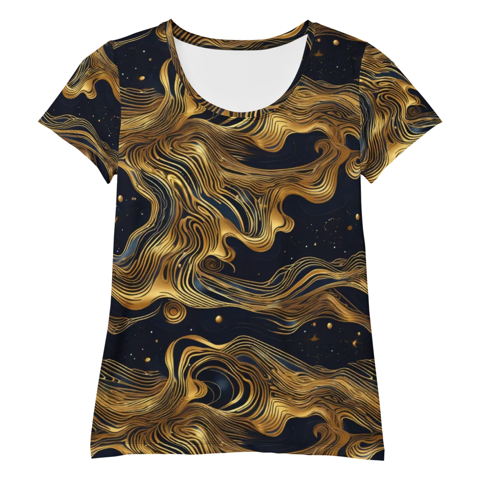 Midnight Goldflow on Women's Athletic T-Shirt — Front