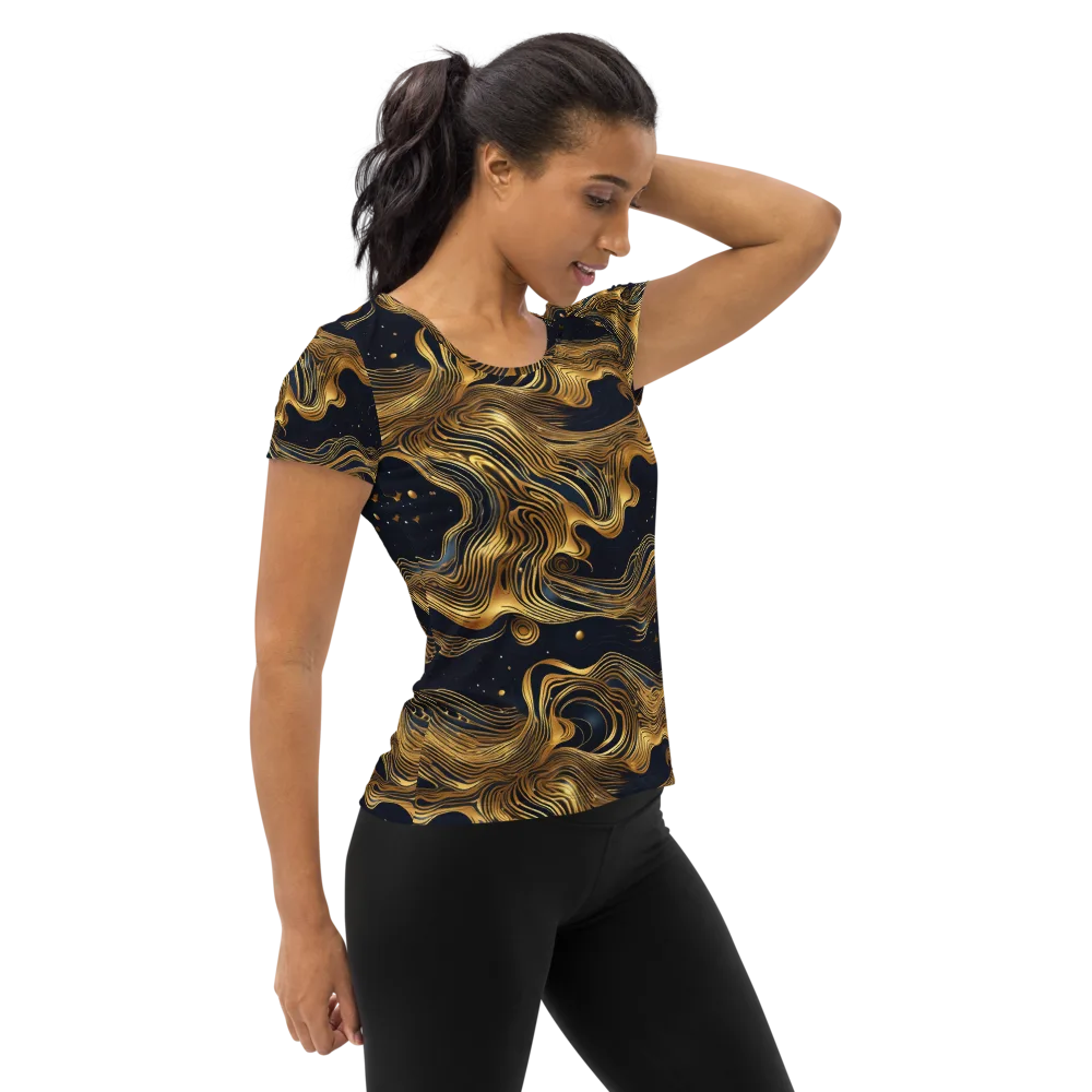 Midnight Goldflow on Women's Athletic T-Shirt — Right