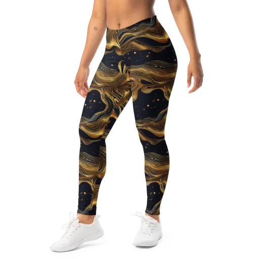 Midnight Goldflow on a Leggings