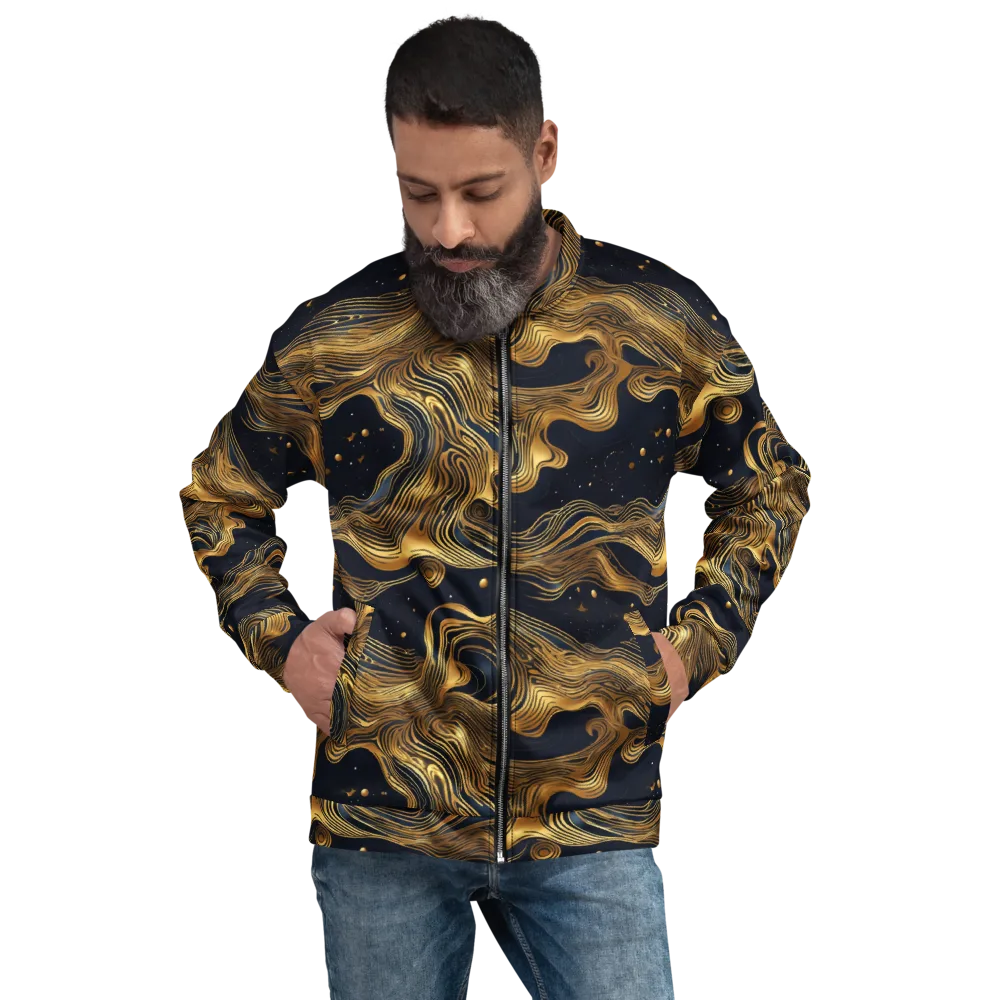 Midnight Goldflow on Bomber Jacket — Front