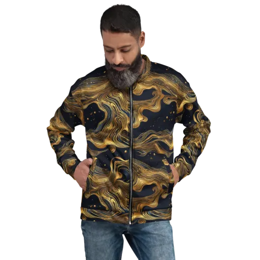 Midnight Goldflow on a Bomber Jacket