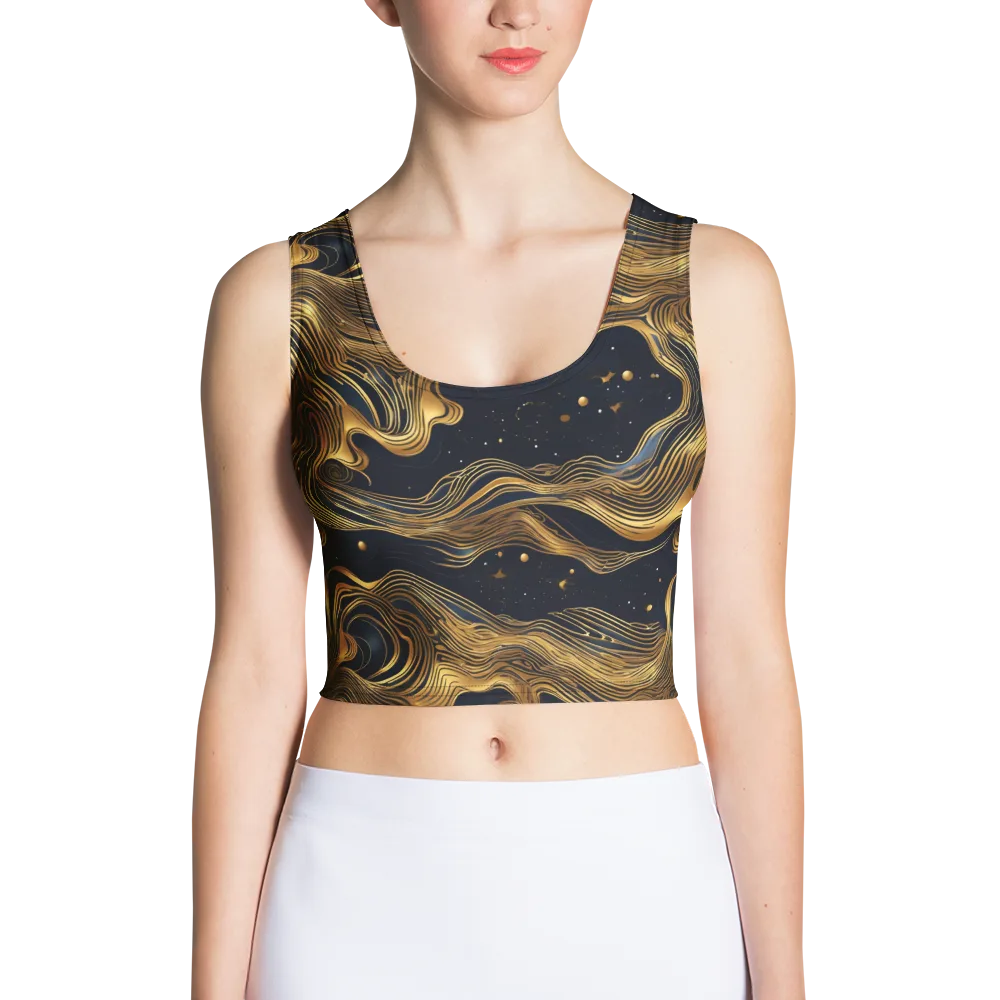 Midnight Goldflow on Crop Top — Front