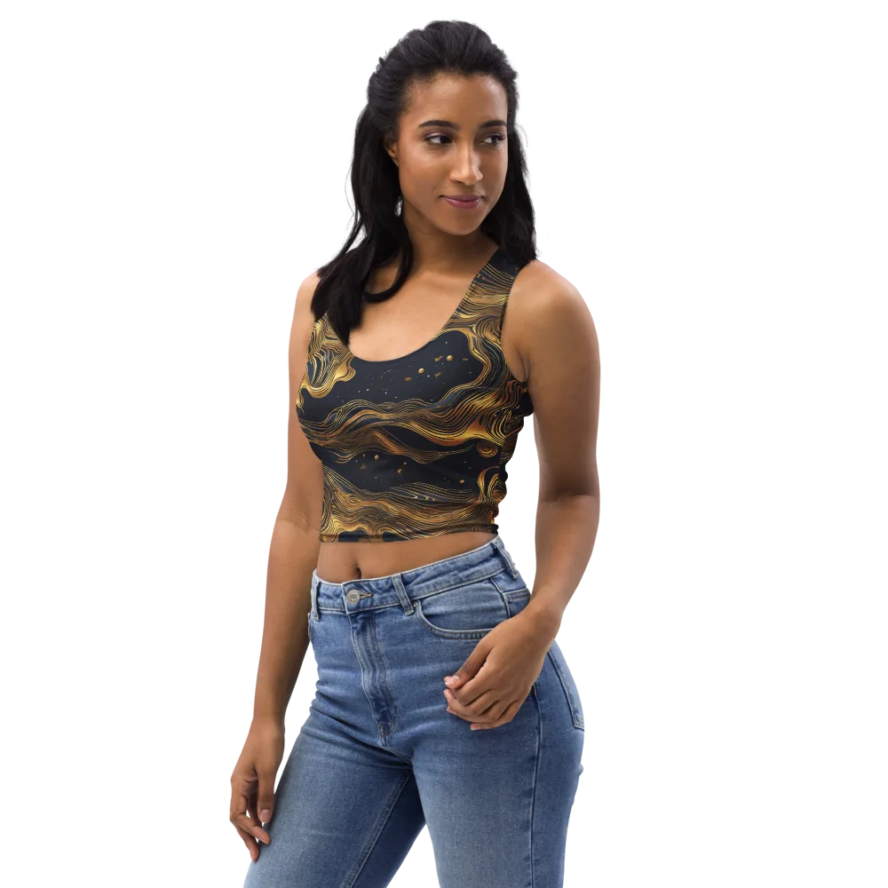 Midnight Goldflow on Crop Top — Left Front
