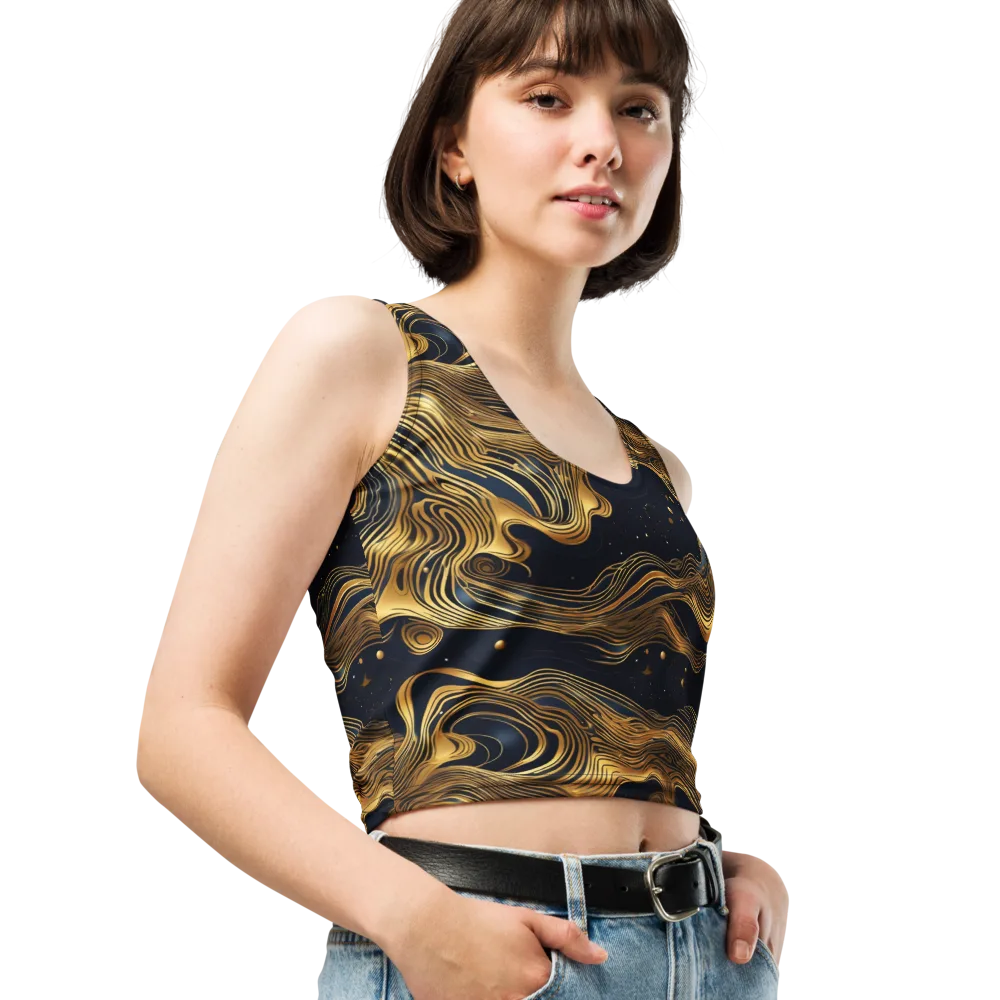 Midnight Goldflow on Crop Top — Right Front
