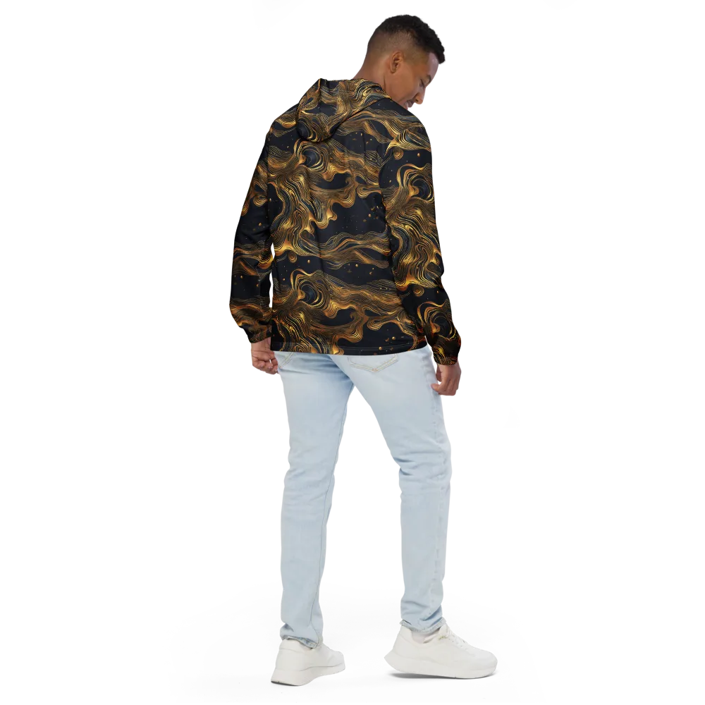 Midnight Goldflow on Men's Windbreaker — Back