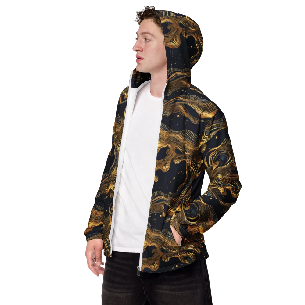 Midnight Goldflow on Men's Windbreaker — Left Front