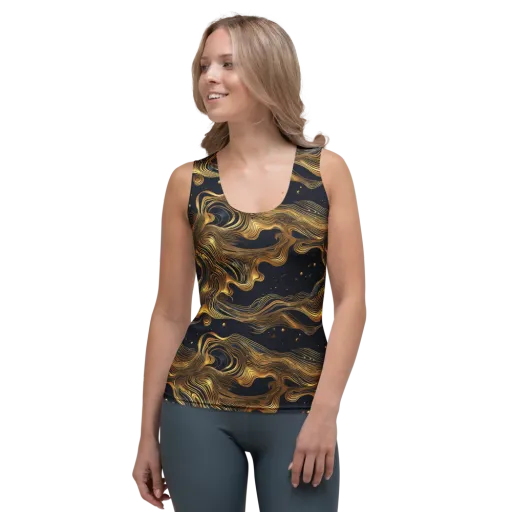 Midnight Goldflow on a Women's Tank Top