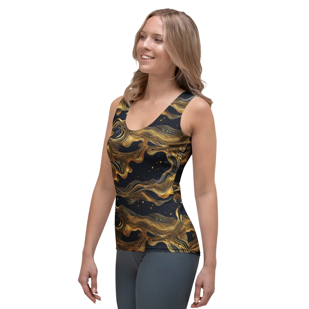 Midnight Goldflow on Women's Tank Top — Left Front