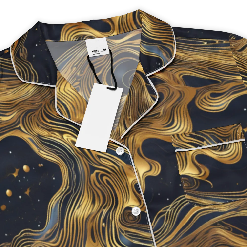 Midnight Goldflow on Women's Short Sleeve Pajama Top — Product details