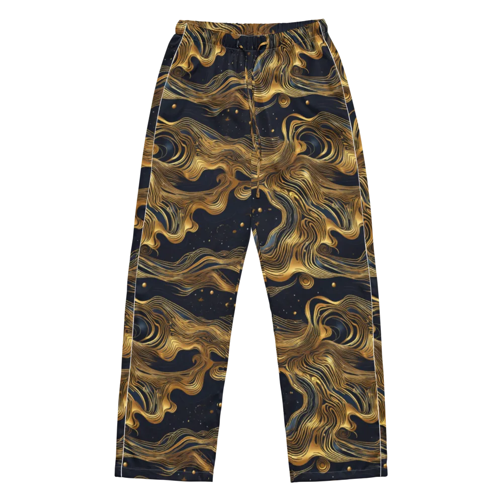 Midnight Goldflow on Women's Pajama Pants — Front