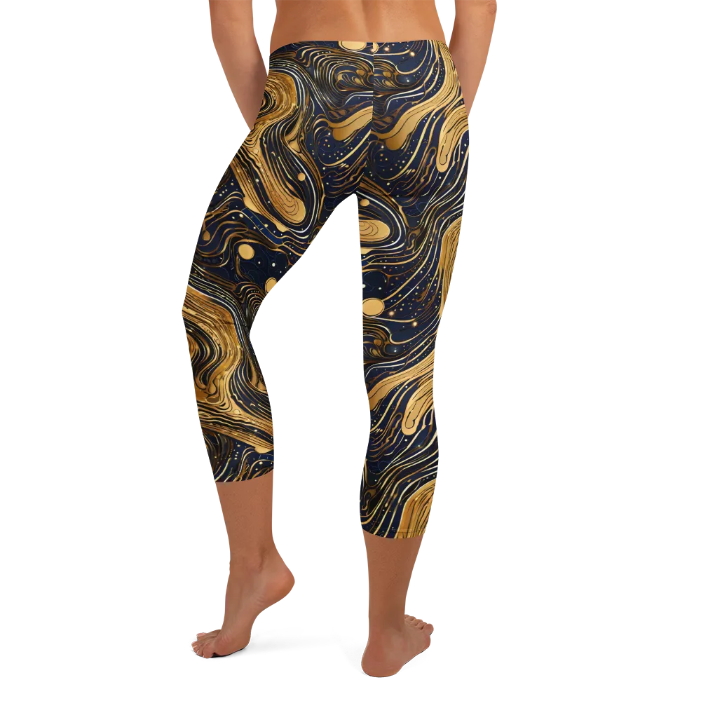 Midnight Aurum on Capri Leggings — Back