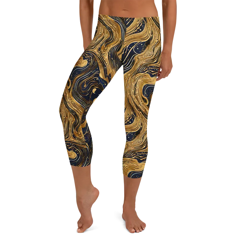 Midnight Aurum on Capri Leggings — Front