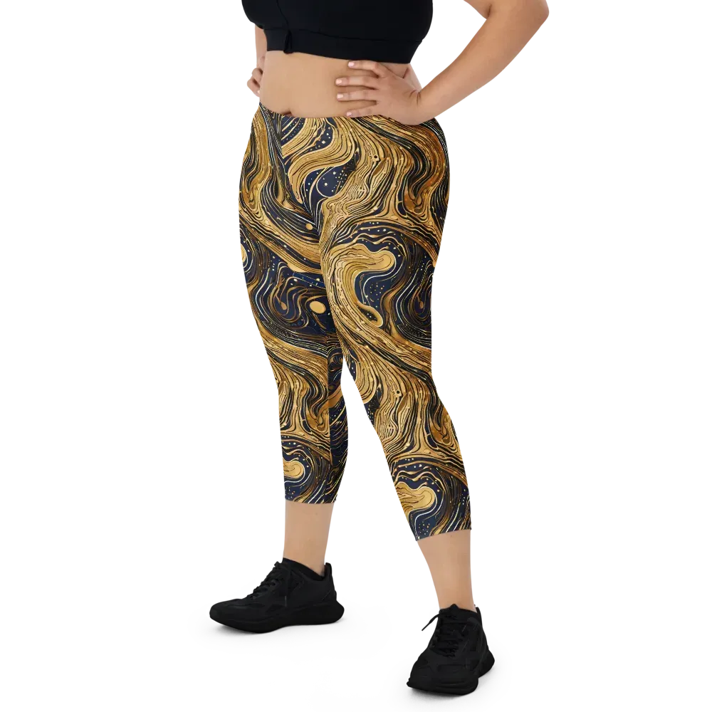 Midnight Aurum on Capri Leggings — Front