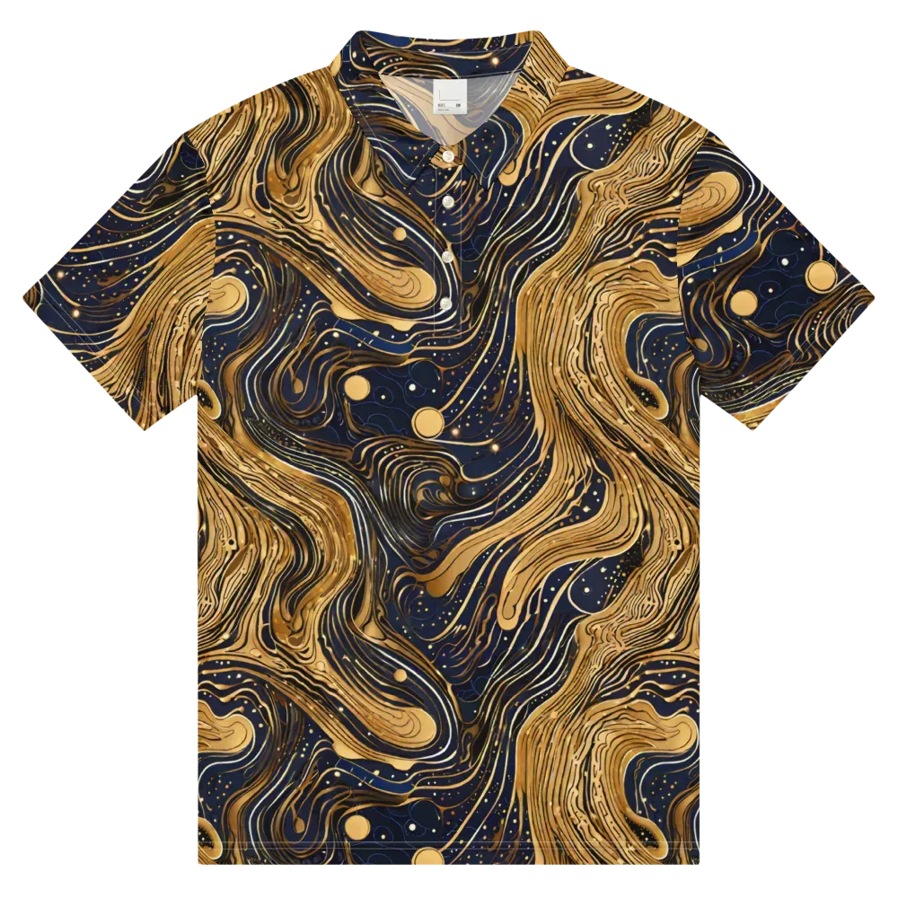 Midnight Aurum on Men's Slim Fit Polo Shirt — Front