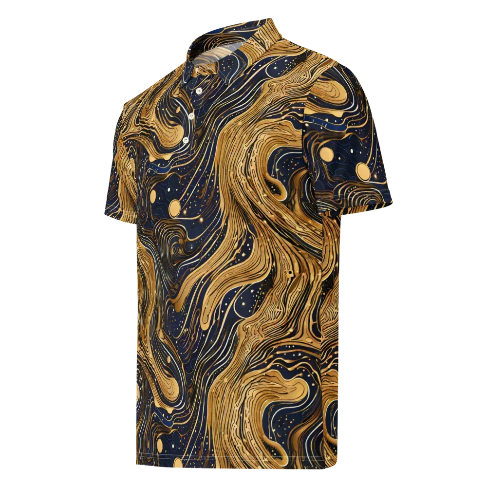 Midnight Aurum on Men's Slim Fit Polo Shirt — Left Front