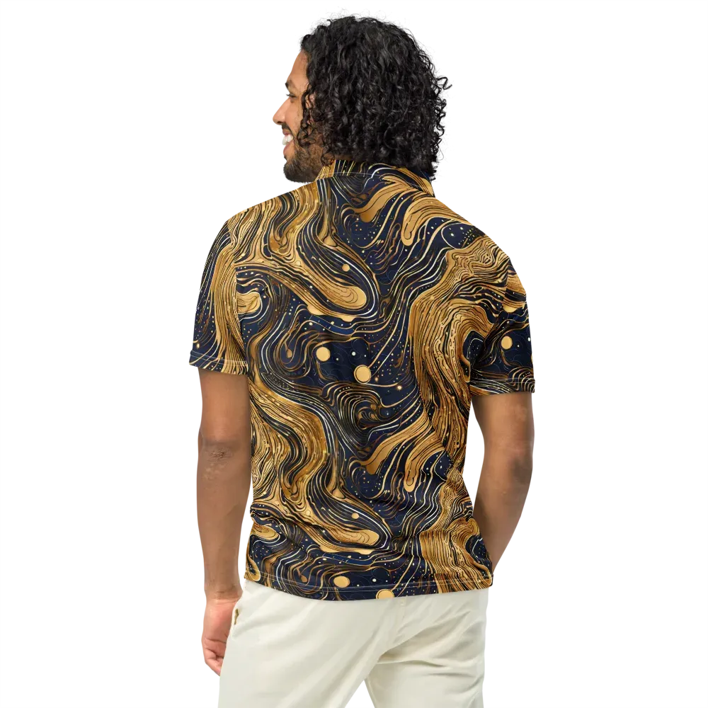 Midnight Aurum on Men's Slim Fit Polo Shirt — Back
