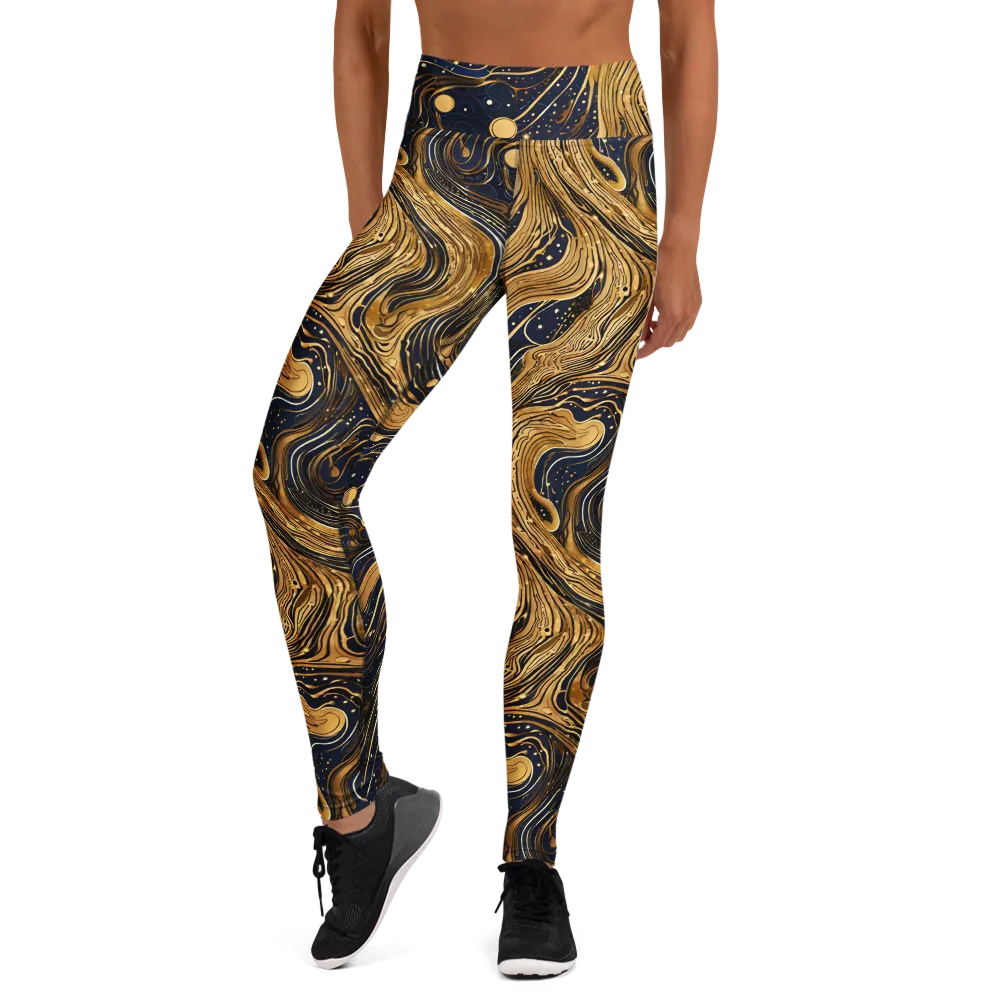 Midnight Aurum on Yoga Leggings — Front