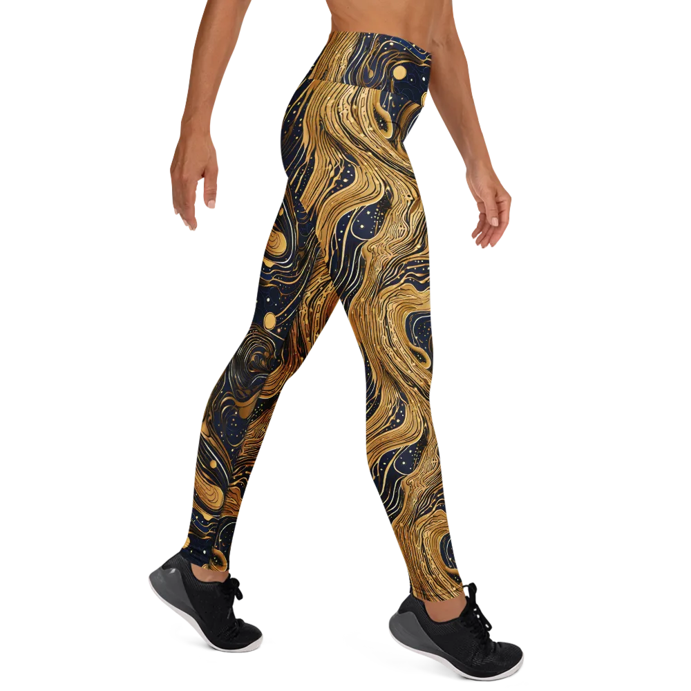 Midnight Aurum on Yoga Leggings — Right
