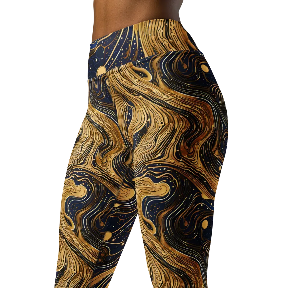 Midnight Aurum on Yoga Leggings — Left Front