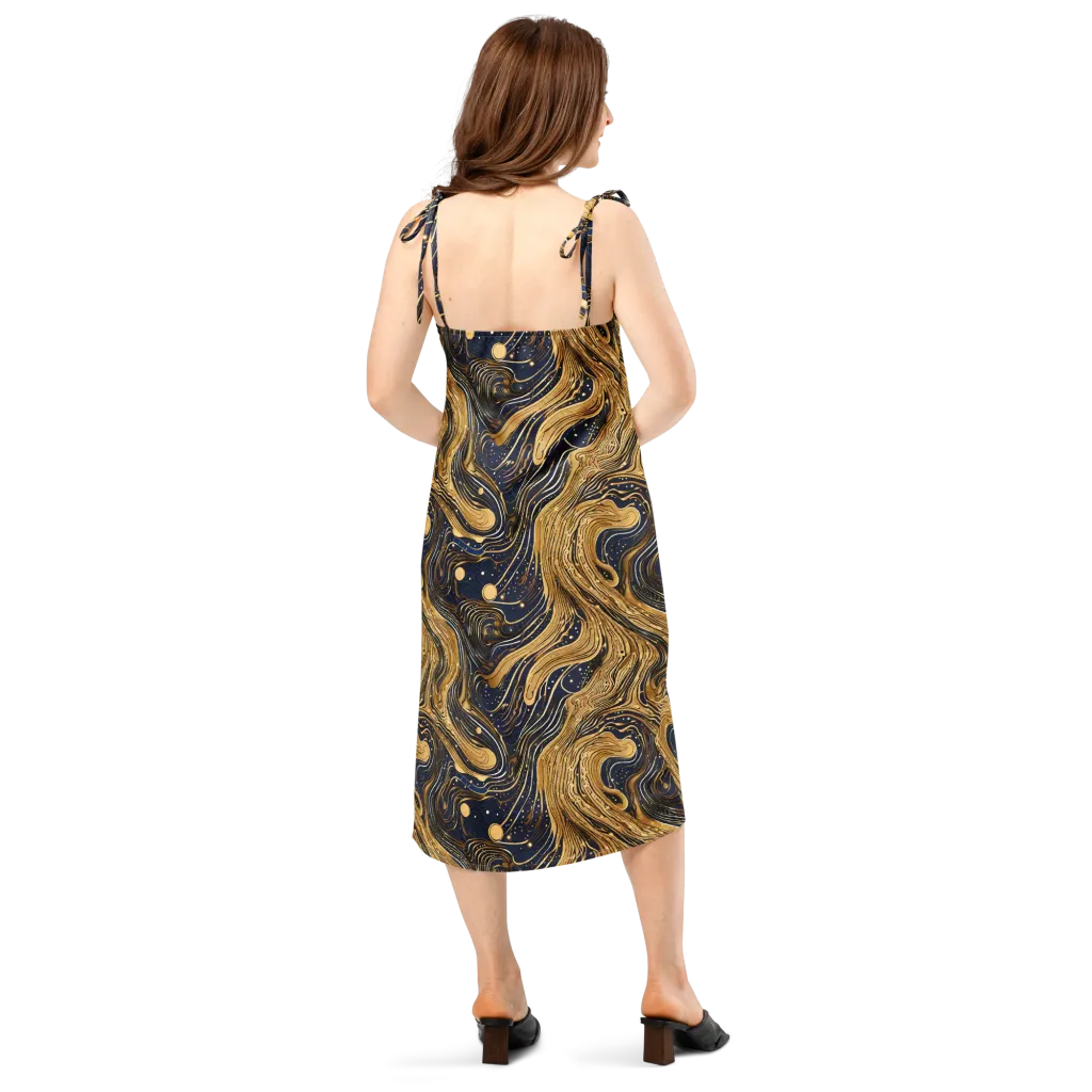 Midnight Aurum on Slip Dress — Back