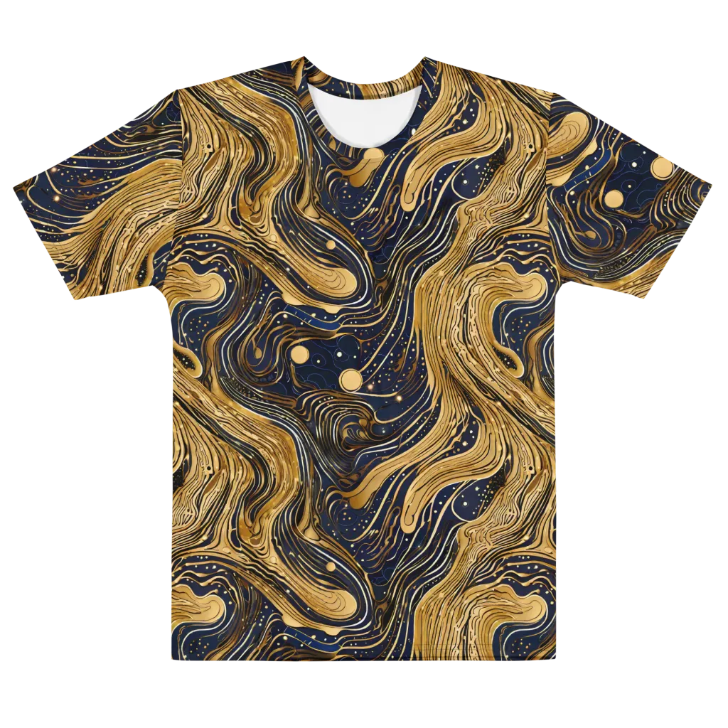 Midnight Aurum on Men's Cotton Crew Neck T-Shirt — Front