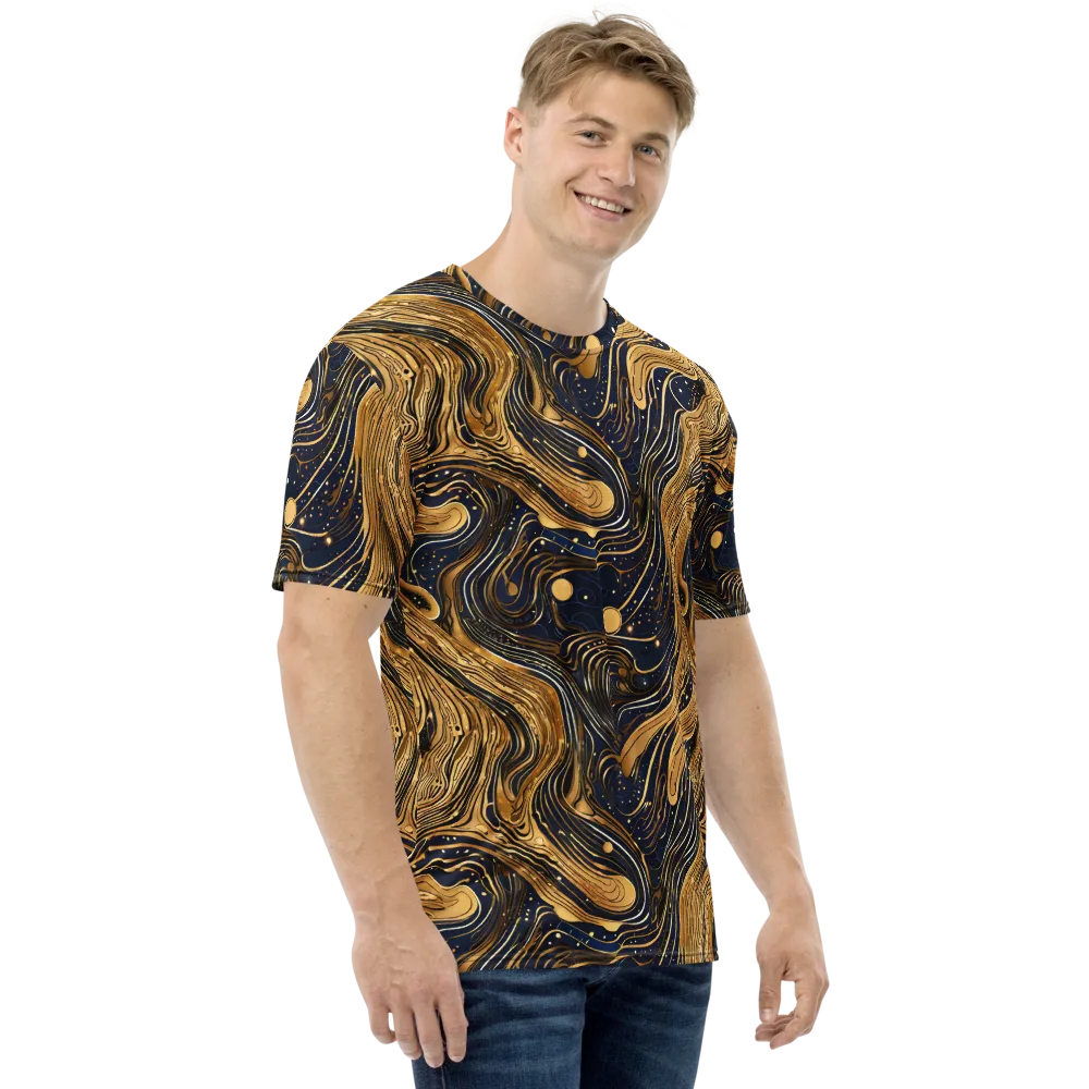 Midnight Aurum on Men's Crew Neck T-Shirt — Right