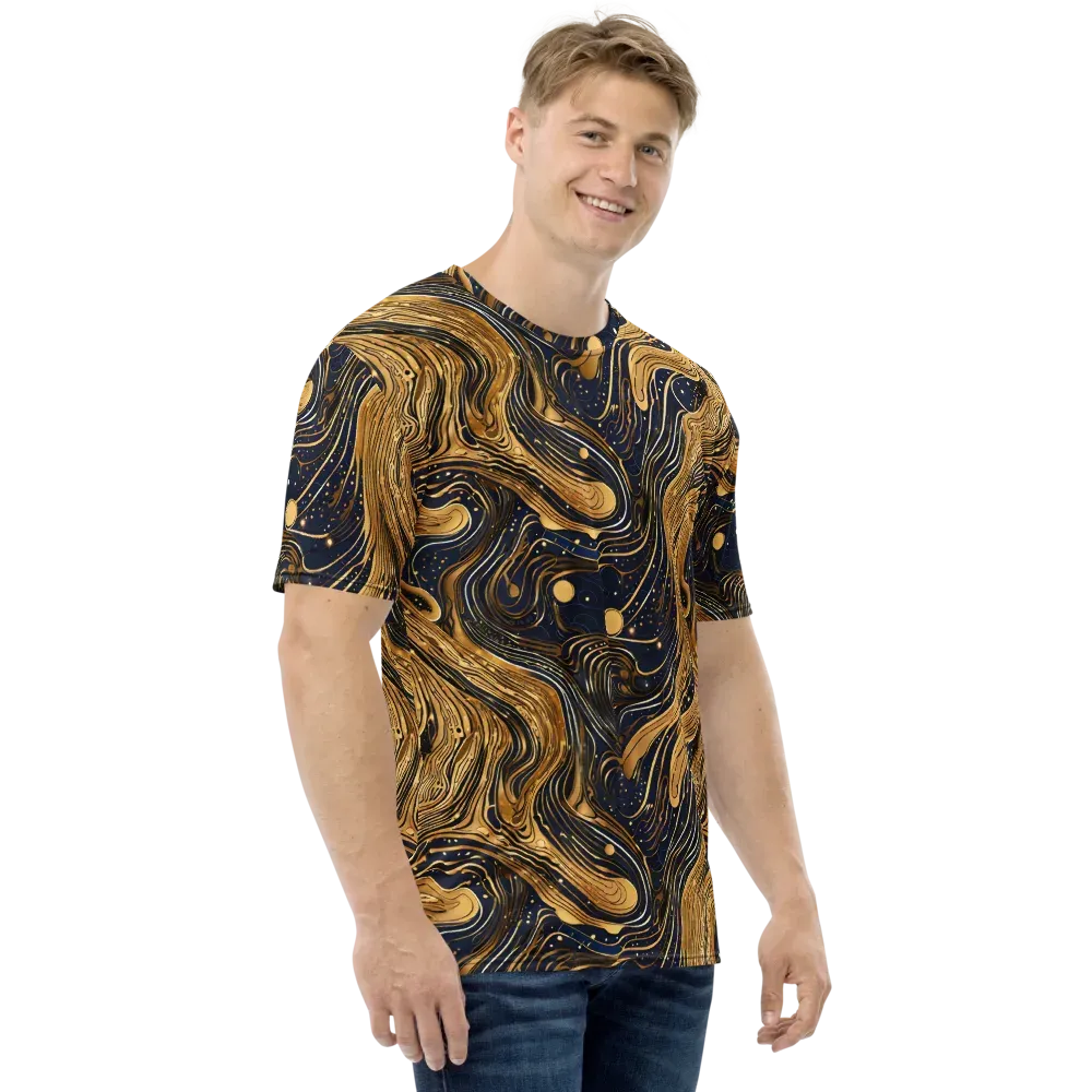 Midnight Aurum on Men's Crew Neck T-Shirt — Right