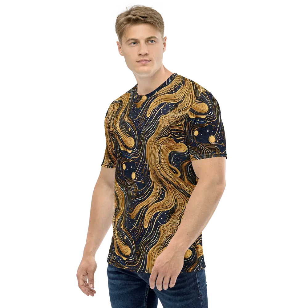 Midnight Aurum on Men's Crew Neck T-Shirt — Left