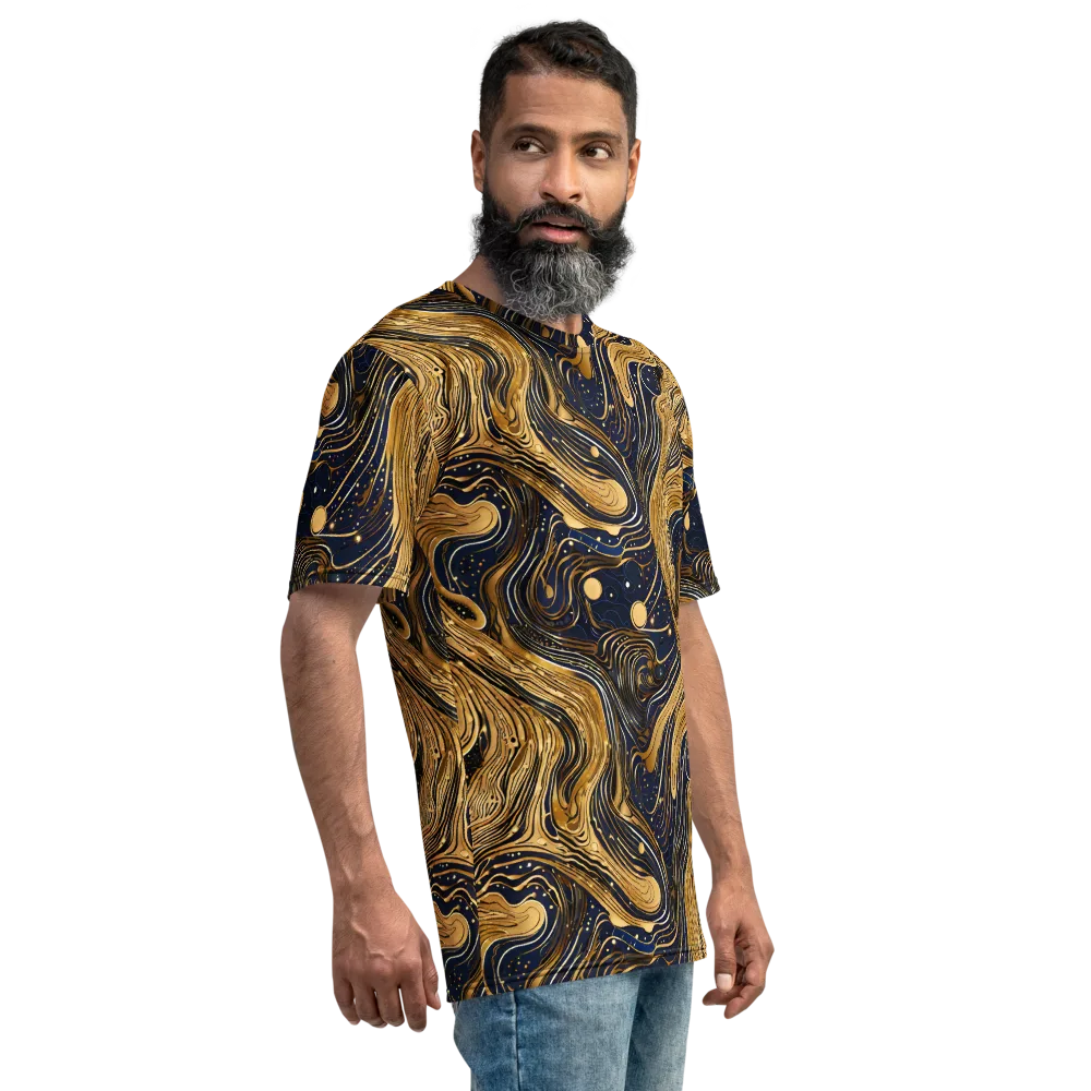Midnight Aurum on Men's Crew Neck T-Shirt — Right